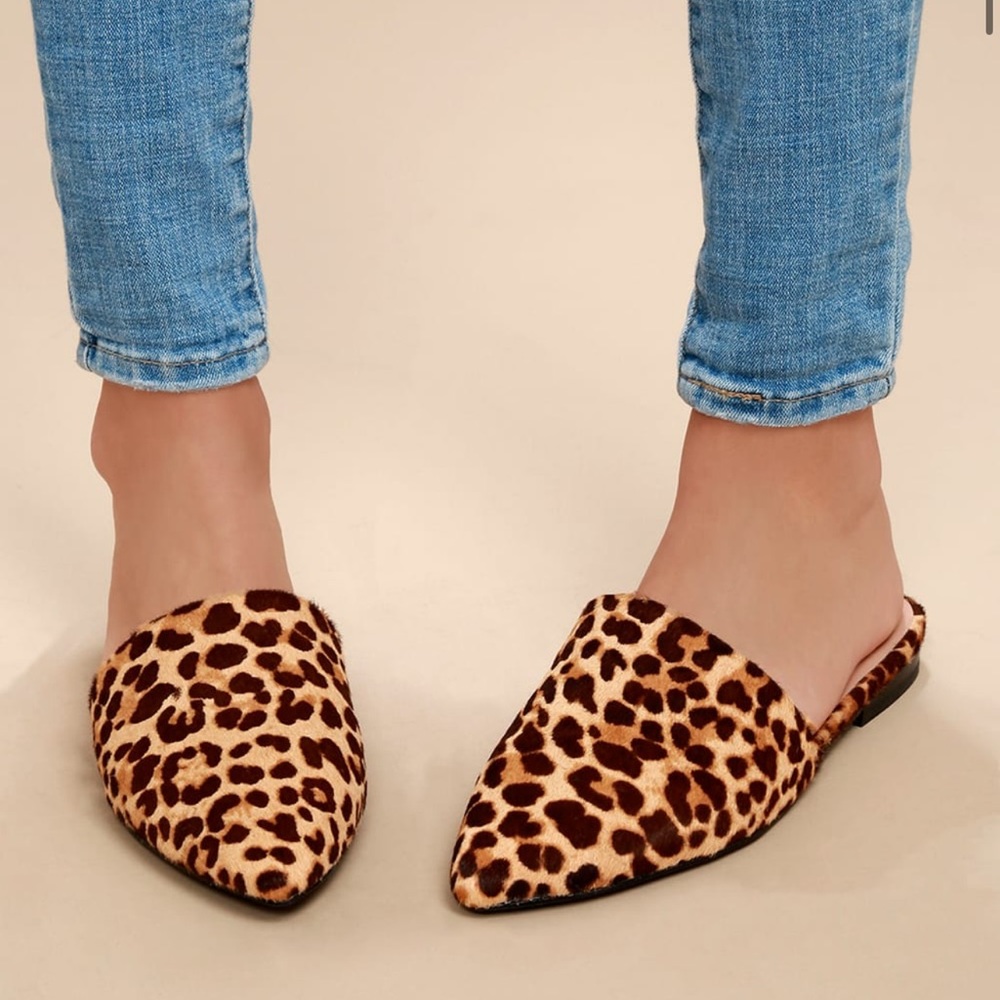 Steve Madden Trace Leopard Calf Hair Slides, 6